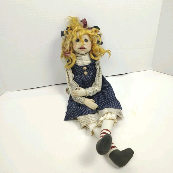 OOAK 1999 “Mary Sunshine” by Dianne Adam – Signed Handmade Folk Art Doll 22" - Picture 1 of 14